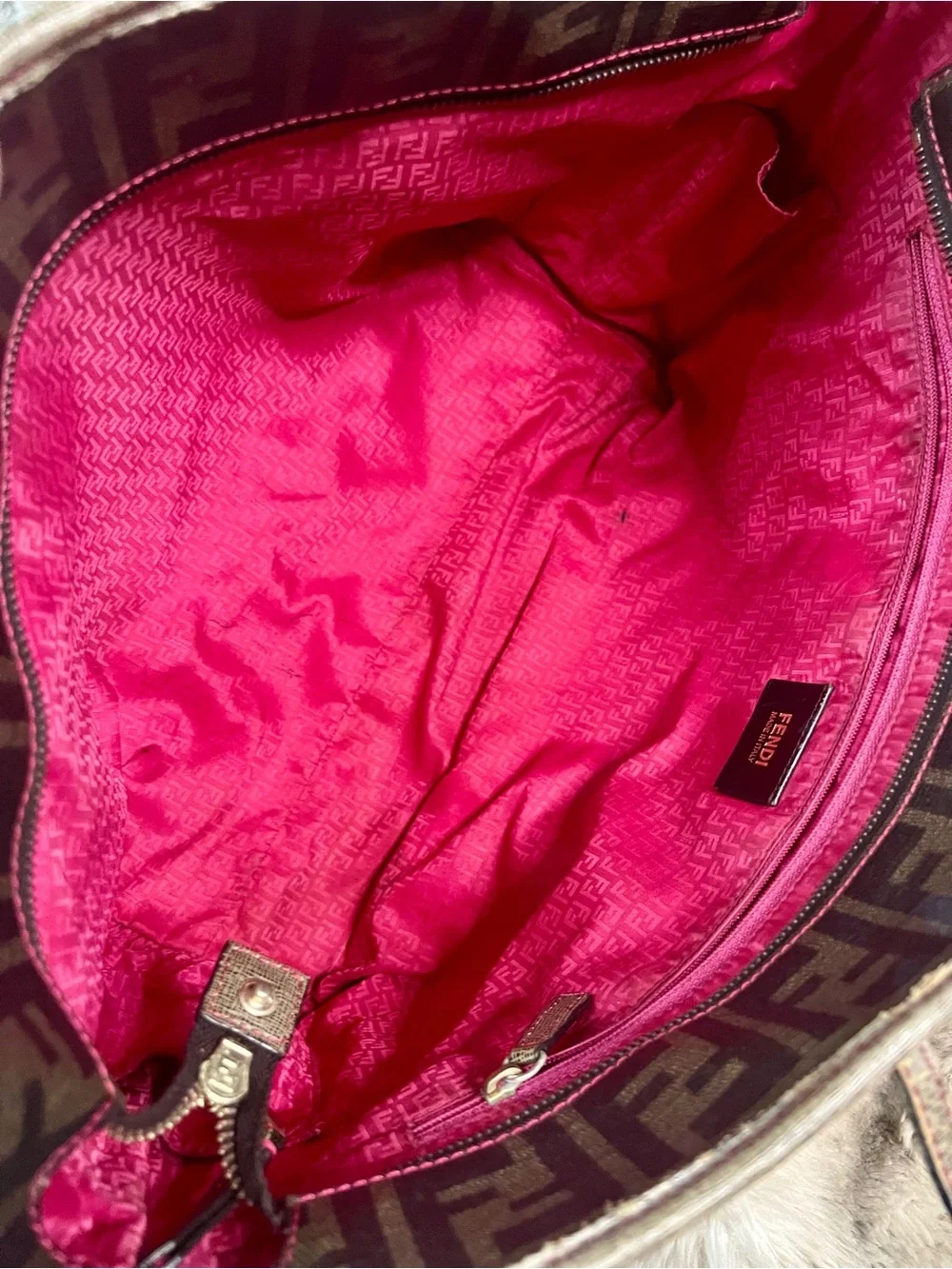 Fendi Tobacco Zucca Print Roll Tote Bag ($MSRP $1,500)